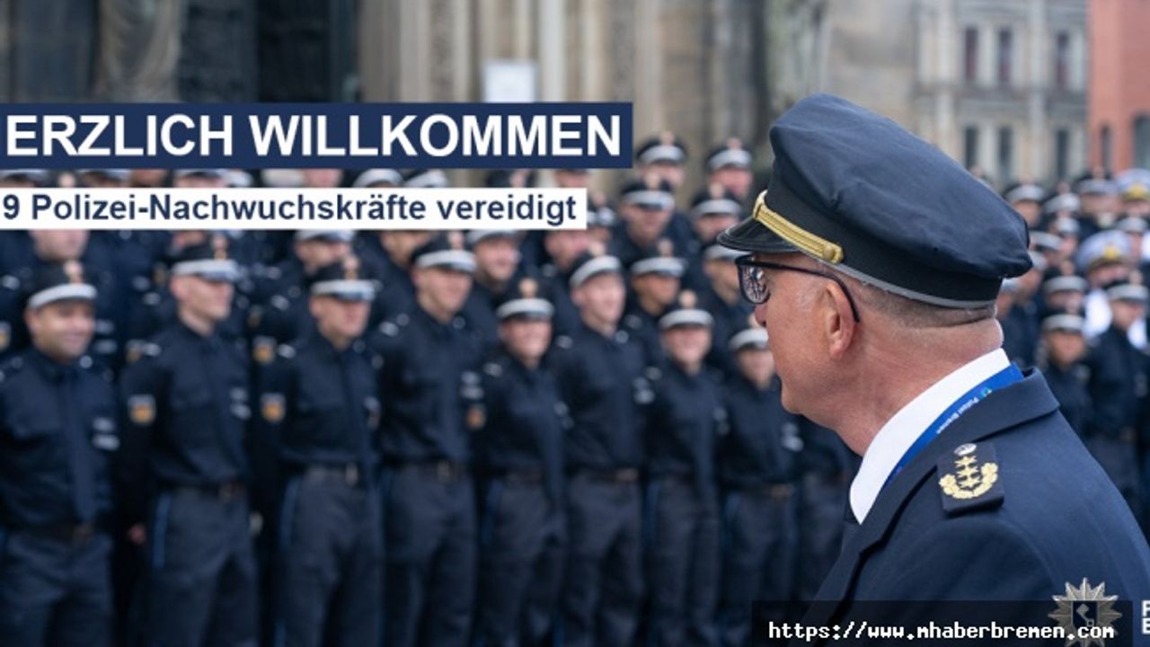 Bremen'de 219 polis adayı yemin ederek göreve başladı