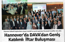 Hannover’da DAVA’dan Geniş Katılımlı İftar Buluşması