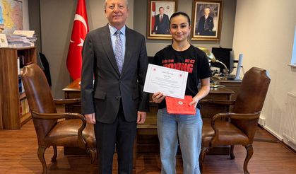 Genç sporcuya gurur veren ödül