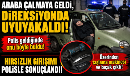 Araba Çalmaya Geldi, Direksiyonda Uyuyakaldı