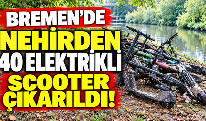 Bremen’de Nehirden 40 Elektrikli Scooter Çıkarıldı