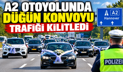 Almanya'da Düğün Konvoyu Trafiği Kilitledi