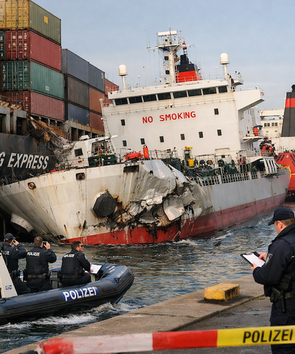 Bremerhaven'da Gemi Kazası Meydana Geldi