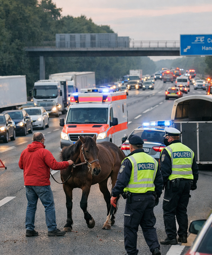 Otoyolda Başıboş At Trafiği Durdurdu