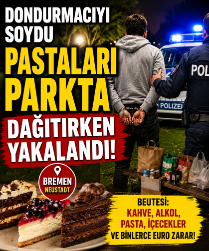 Çaldığı Pastaları Parkta Dağıtırken Yakalandı