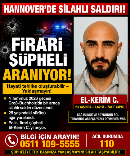 Hannover’deki silahlı saldırının firari şüphelisi aranıyor