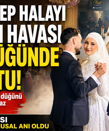 Ervanur ve Baran’ın düğününde Gaziantep ile Balkan kültürü buluştu