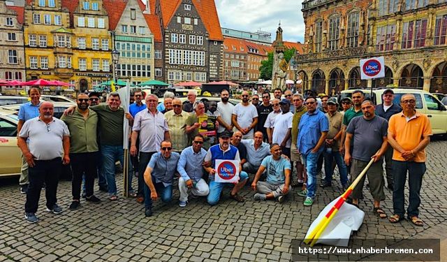 Bremen taksicilerin eylemine sahne oldu