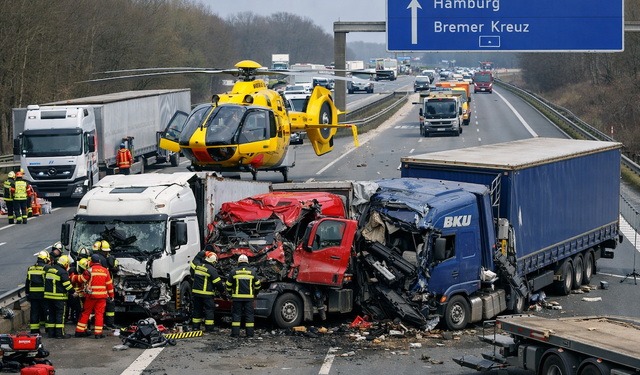 A1 Otoyolunda Korkunç Kaza: 3 Tır Birbirine Girdi, Otoyol Savaş Alanına Döndü