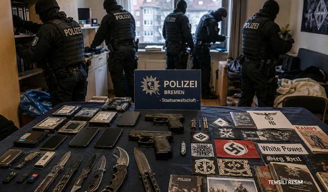 Bremen ve Aşağı Saksonya’da Aşırı Sağcı Gruba Operasyon: Silahlar ve Propaganda Materyalleri Ele Geçirildi