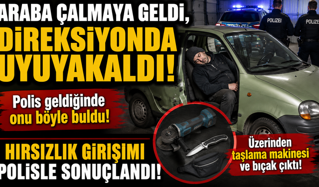 Araba Çalmaya Geldi, Direksiyonda Uyuyakaldı