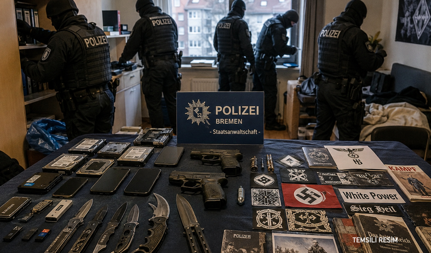 Bremen ve Aşağı Saksonya’da Aşırı Sağcı Gruba Operasyon: Silahlar ve Propaganda Materyalleri Ele Geçirildi