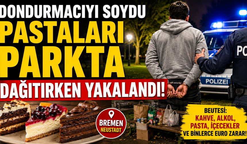 Çaldığı Pastaları Parkta Dağıtırken Yakalandı