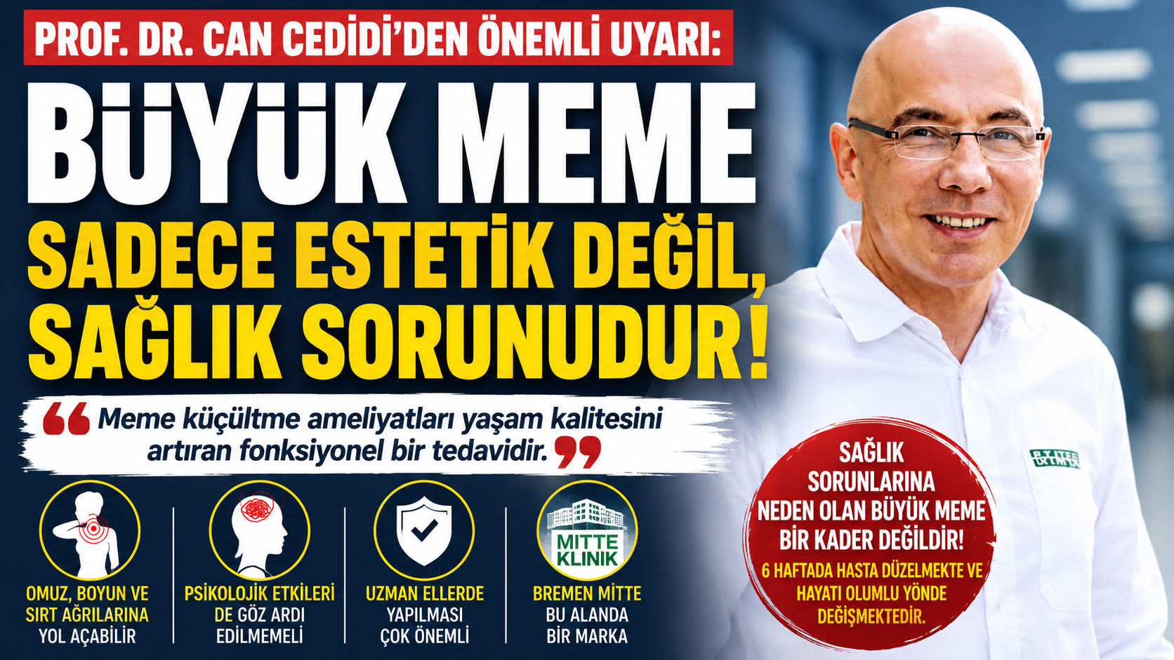 Prof. Dr. Can Cedidi: “Büyük Meme, Sağlık Sorunudur”