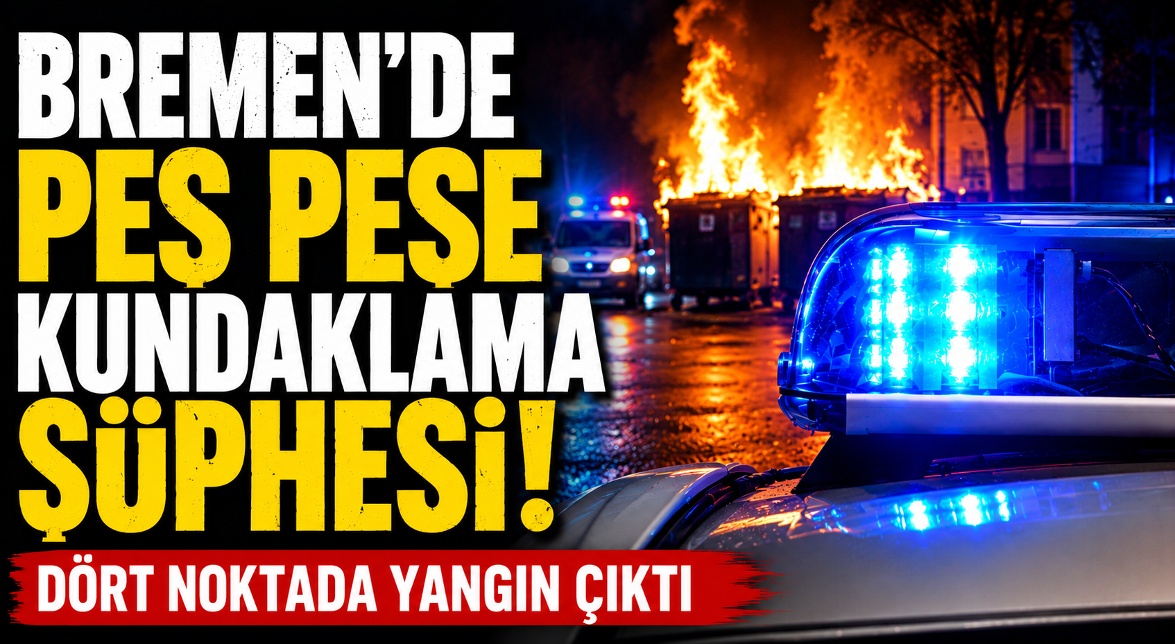 Bremen'de Peş Peşe Kundaklama : Dört Noktada Yangın
