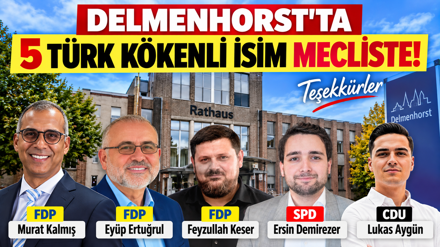 Delmenhorst’ta meclise 5 Türk kökenli isim