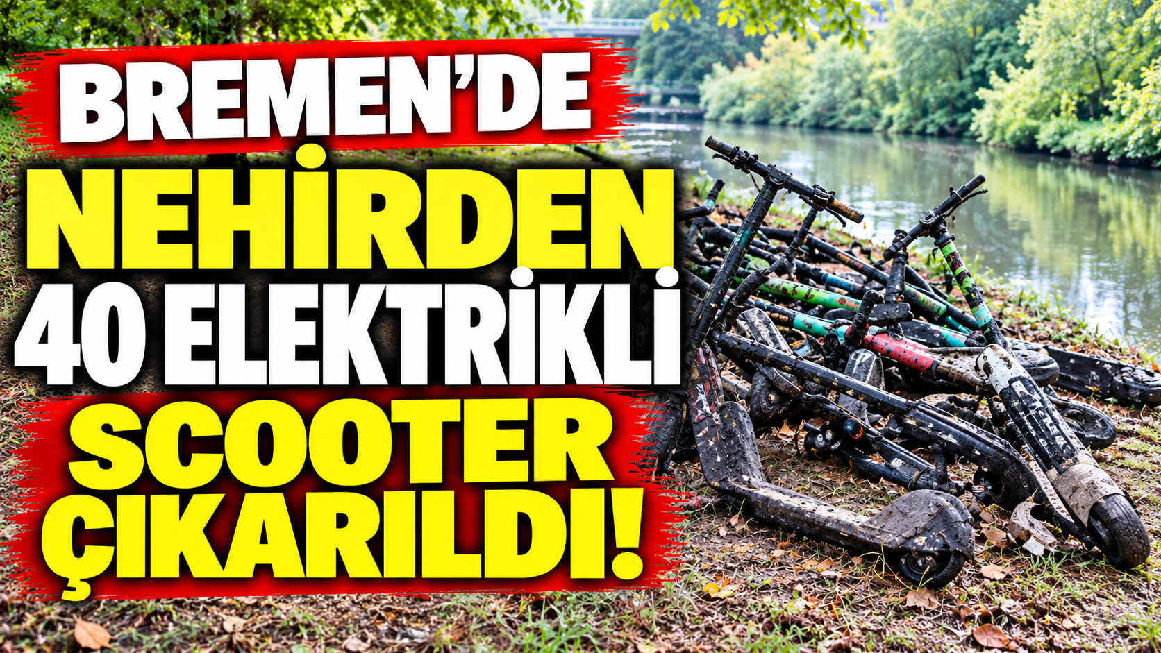 Bremen’de Nehirden 40 Elektrikli Scooter Çıkarıldı